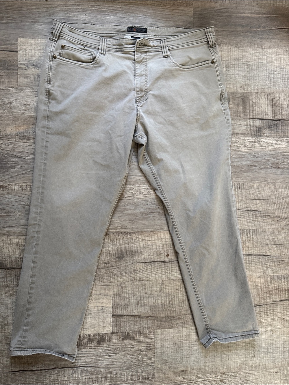 5.11 Tactical Slim Straight Jeans in Light Khaki 40x30
